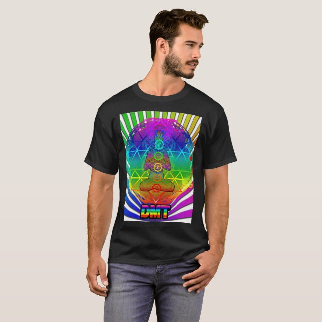 Svart DMT-Chakra T Shirt (Hel framsida)