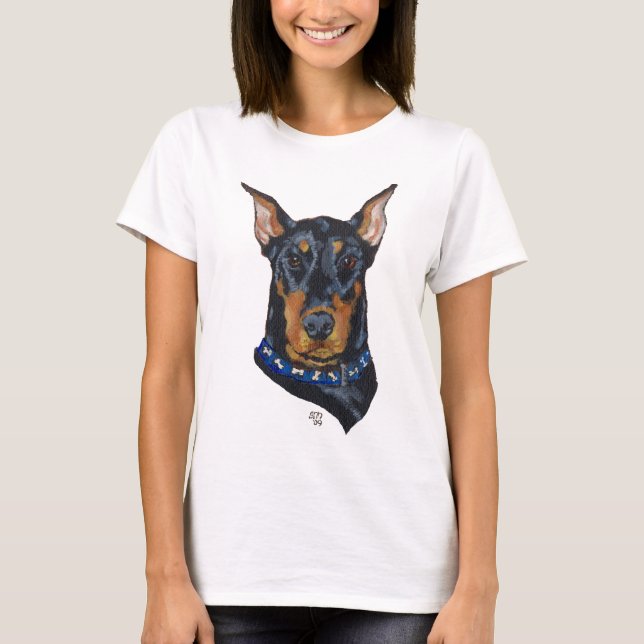 Svart Dobermann Pinscher Tröja (Framsida)