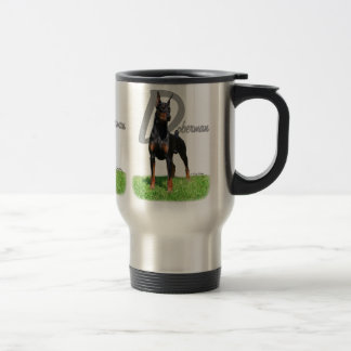 Svart DobermanPinschertravel mug Resemugg