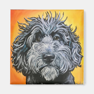 Svart doodle magnet