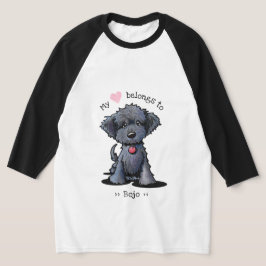 Svart Doodle Valp Mitt Hjärta Tillhör T-Shirt
