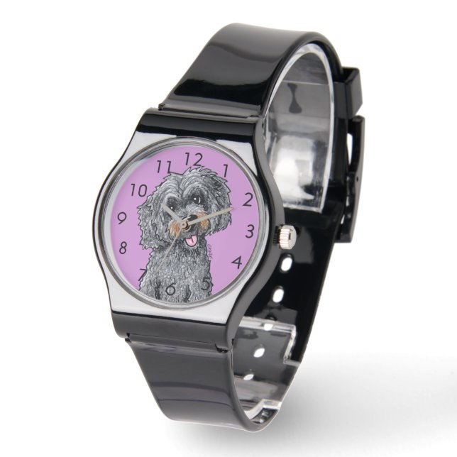 Svart DOODLEMOJI Ur Armbandsur (Vinkel)