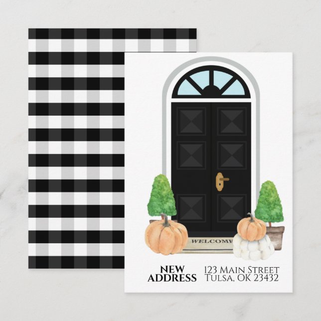 Svart dörröppning Flytta Announcement Inbjudningar (Fram/baksida)