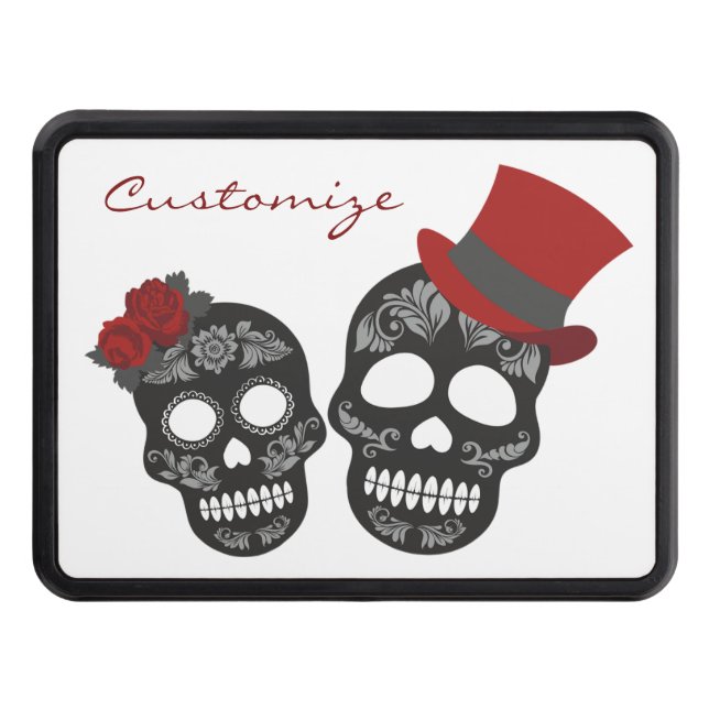 Svart döskallar Duo Thunder_Cove Dragkroksskydd (Framsidan)