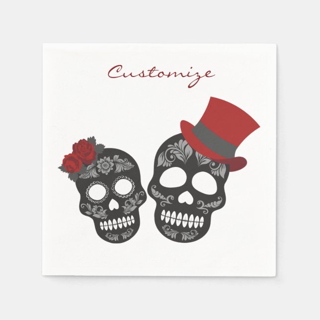 Svart döskallar Duo Thunder_Cove Pappersservett (Framsidan)