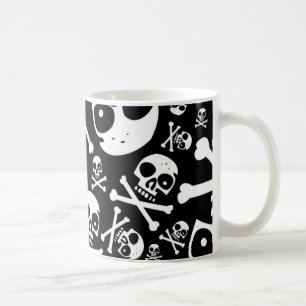 Svart döskallar kaffemugg