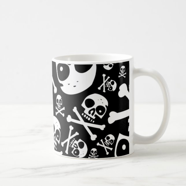 Svart döskallar kaffemugg (Höger)