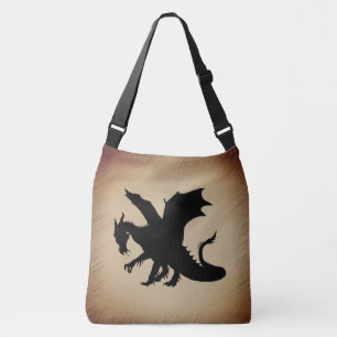 Svart Dragon Ancient Papper Axelväska