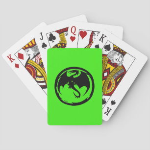 Svart Dragon grönt Poker-spelkort Casinokort