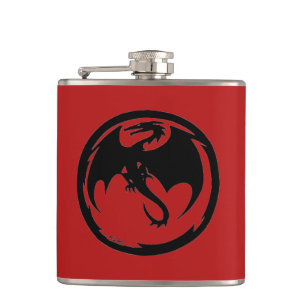 Svart Dragon Red-omslagen kolv Fickplunta
