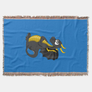 Svart dragon tecknad filt