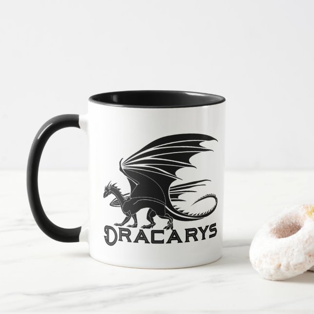 Svart Drak “Dracarys” Kraftmugg Mugg (Med munk)