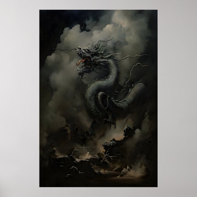 Svart Drak  Mörk Akademia, Kinesiskt Nyår, Moo Poster (Framsidan)