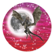 Svart Drak - Mythiskt Fantasiväsen Röd Himmel
