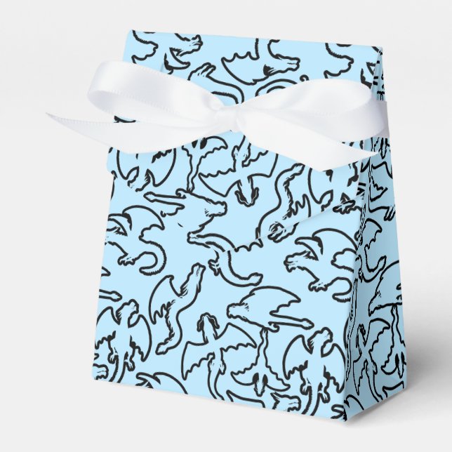 Svart drakar mönster kontur.b L Blue BG Presentaskar (Framsidan Sidan)