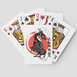 Svart drake, röd måne casinokort