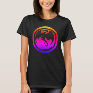 Svart Drakens neon kvinnor svart t-shirt