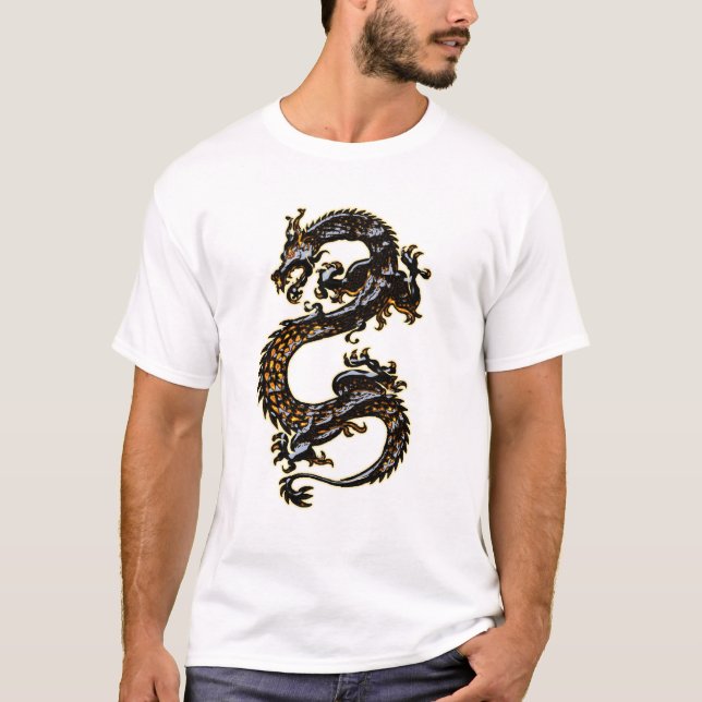 Svart drakeT-tröja Tee (Framsida)