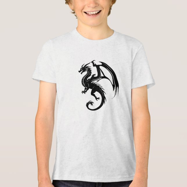 Svart drakon t shirt (Framsida)