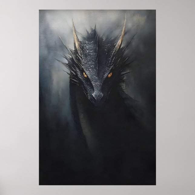 Svart drakväggskryss, dyster goblincore poster (Framsidan)