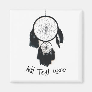 Svart Dreamcatcher på vit bakgrund Magnet