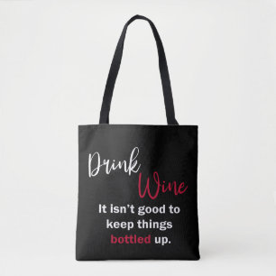 Svart Drink Vin Funny Sayed Personlig Tygkasse