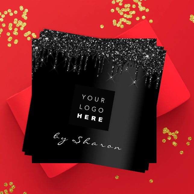 Svart drivrutin för Nagel 6 Slår Anpassningsbar Lo Fyrkantigt Visitkort (Skapare uppladdad)