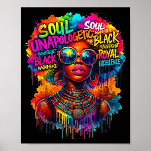 Svart Drottning Afrikansk Karta Oförbehållsamt Sva Poster