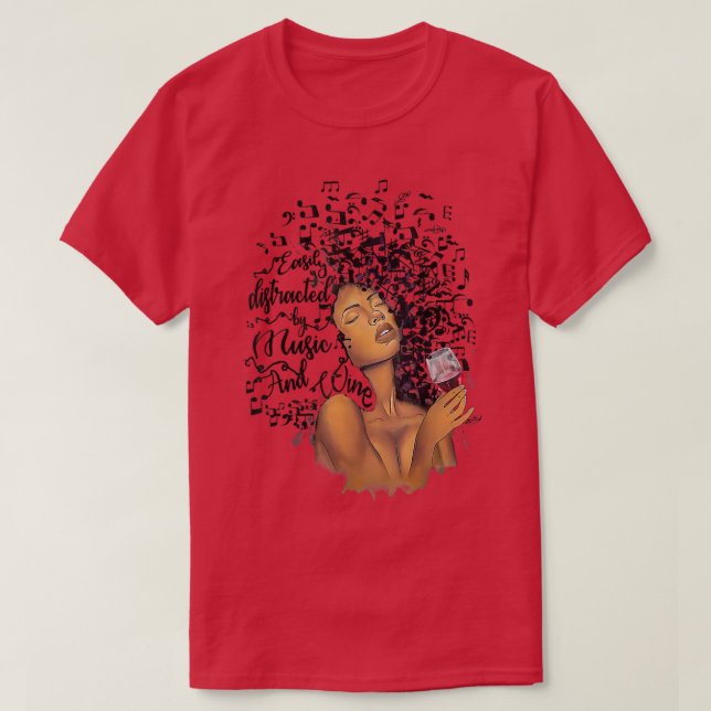 Svart drottning Afro, lätt uppdelad efter musik oc T Shirt (Design framsida)