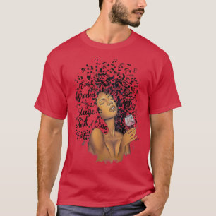 Svart drottning Afro, lätt uppdelad efter musik oc T Shirt