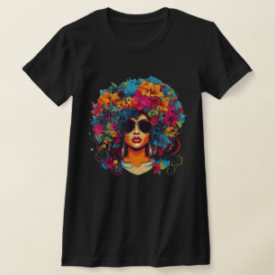 Svart Drottning Afroamerikansk Melanin Naturligt H T Shirt