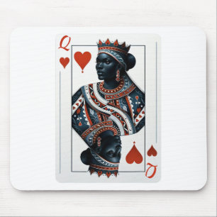 Svart drottning av Hearts Card Dekk Game Proud Bla Musmatta