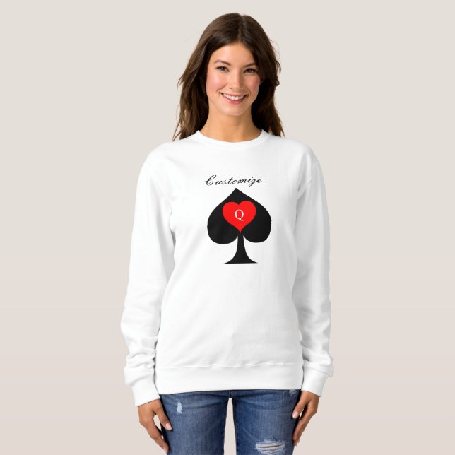 Svart drottning av spader Red Heart Thunder_Cove T Shirt (Hel framsida)