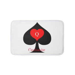 Svart drottning av Spades Red Heart Thunder_Cove Badrumsmatta