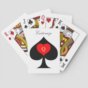 Svart drottning av Spades Red Heart Thunder_Cove Casinokort