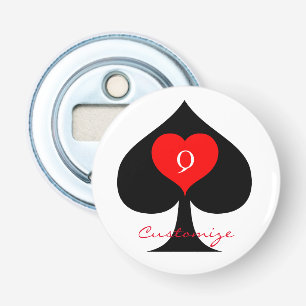 Svart drottning av Spades Red Heart Thunder_Cove Flasköppnare