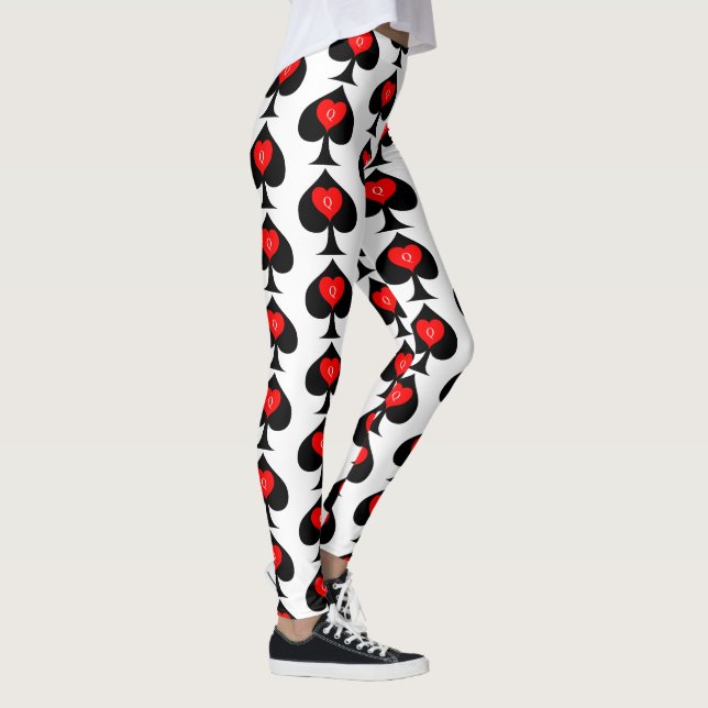 Svart drottning av Spades Red Heart Thunder_Cove Leggings (Höger)