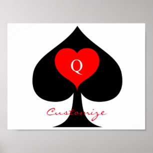 Svart drottning av Spades Red Heart Thunder_Cove Poster