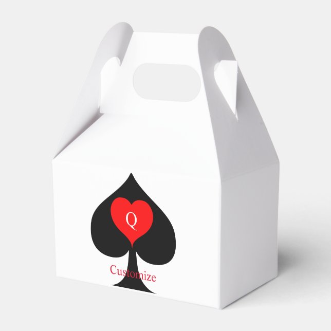Svart drottning av Spades Red Heart Thunder_Cove Presentaskar (Framsidan Sidan)