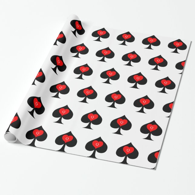 Svart drottning av Spades Red Heart Thunder_Cove Presentpapper (Utrullad)
