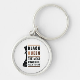 Svart drottning Den mäktigaste pjäs i spelet 2 Rund Silverfärgad Nyckelring