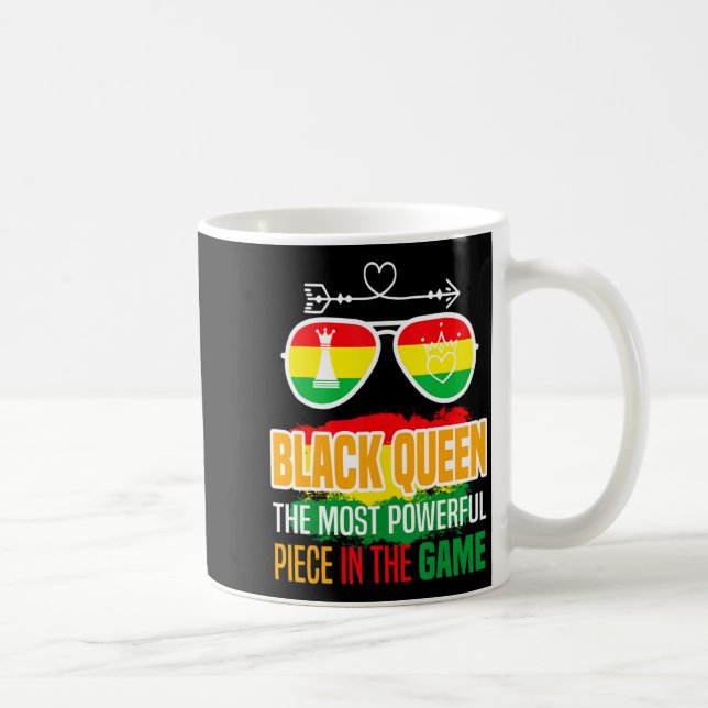 Svart Drottning Den Mest Kraftfulla Biträdet Svart Kaffemugg (Höger)
