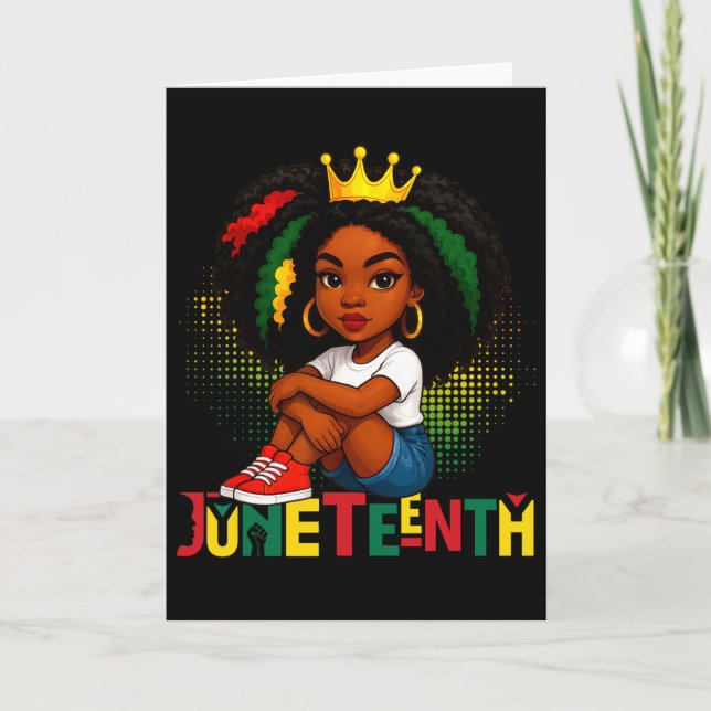 Svart Drottning Juneteenth 1865 Afrikansk Flagga H Kort (Framsida)