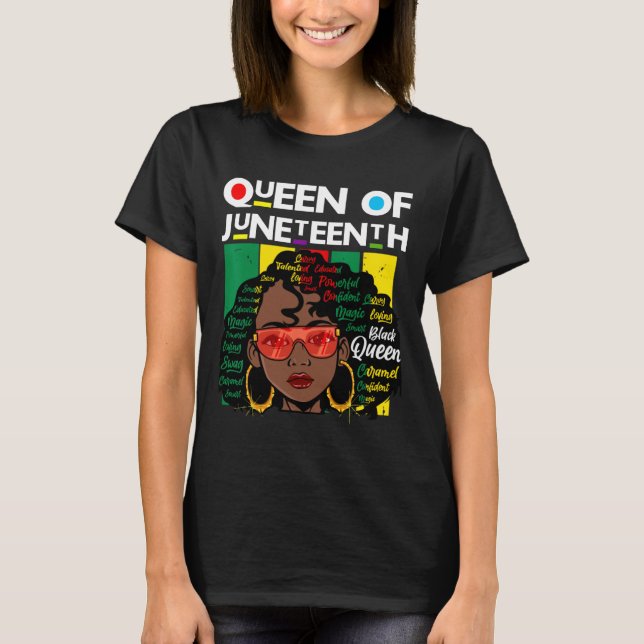 Svart drottning Melanin Girl Magic Sista Wo T Shirt (Framsida)