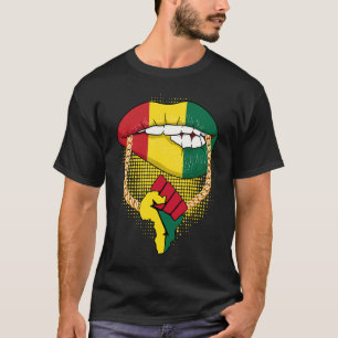 Svart Drottning Melanin Läppar Afrika Flagga Stolt T Shirt