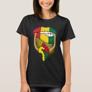 Svart Drottning Melanin Läppar Afrika Flagga Stolt T Shirt