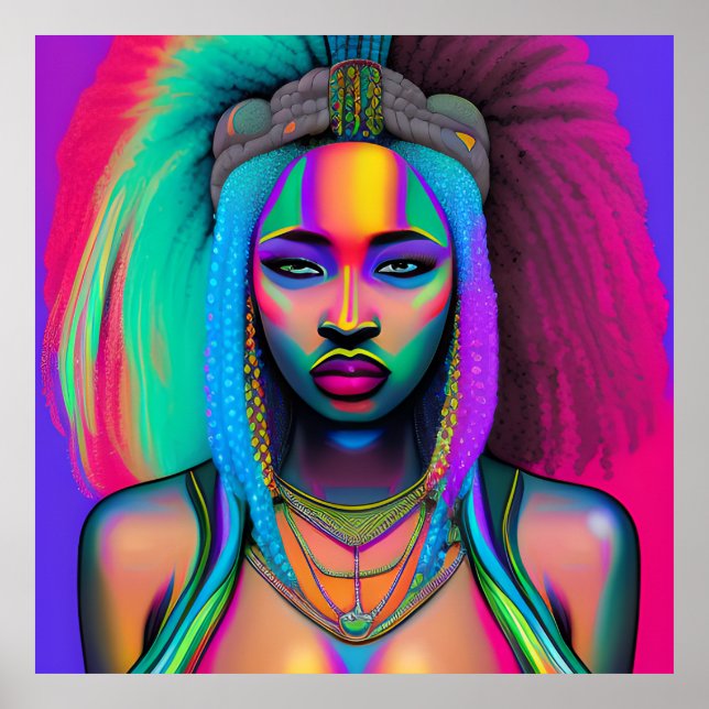 Svart drottning melanin Sista afroamerikansk kvinn Poster (Framsidan)