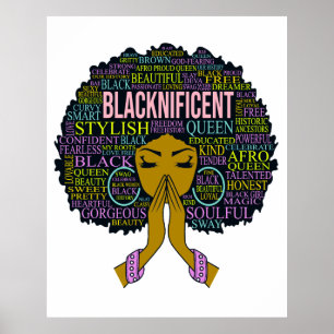 Svart drottning Melanin Sista Girl Magic Poster