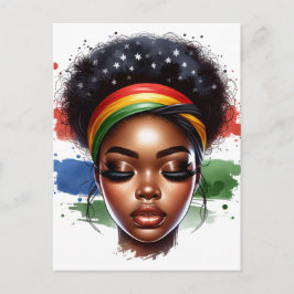 Svart drottning Melanin Woman HBCU Grad Sista Helg Vykort
