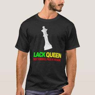 Svart Drottning Mest Kraft Schack Afroamerikansk T Shirt